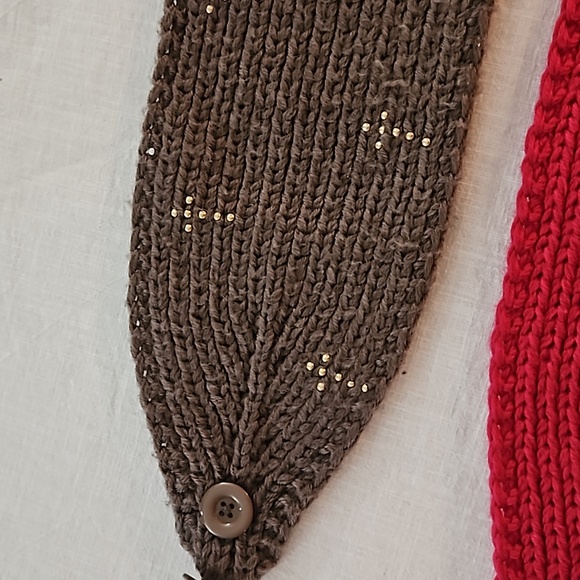 🛍 2 Headband Earwarmer w  Button Closure [Taupe] & [Pink] - Picture 4 of 10